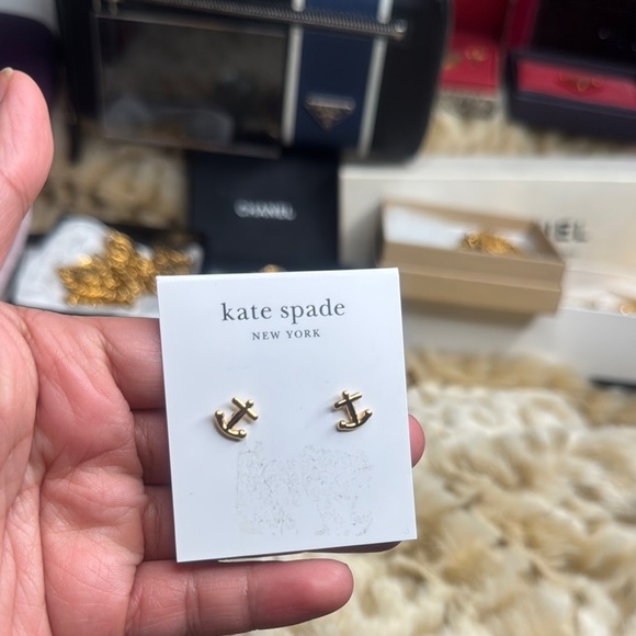 Kate Spade Gold Anchor Earrings - Picture 2 of 3